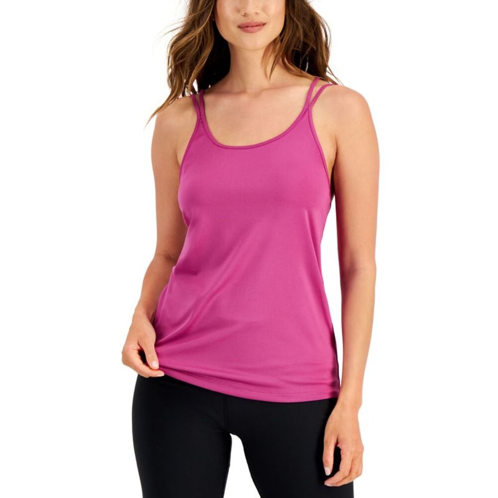 ID Ideology Womens Solid Strappy Back Techy Knit Tank
